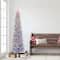 6.5ft. Pre-Lit Flocked Blue Artificial Christmas Tree, Clear Lights